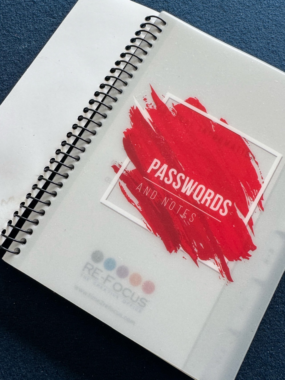 PASSWORDS and Notes Spiral Notebook- forgot your password? NO PROBLEM!!
